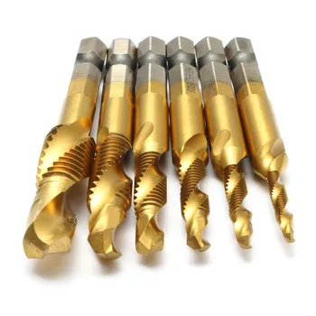 

DANIU 6pcs Spiral Pointed Taps HSS 6542 Tapping Forming Tap Drill Bits Metric Spiral Fluted Machine Screw Tap Kit M3-M10