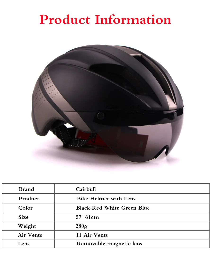 2020 Cairbull Cycling Goggles Helmet Aerodynamic EPS MTB Road Bicycle Helmets M L 54-62CM with Removable Magnetic Suction Lens