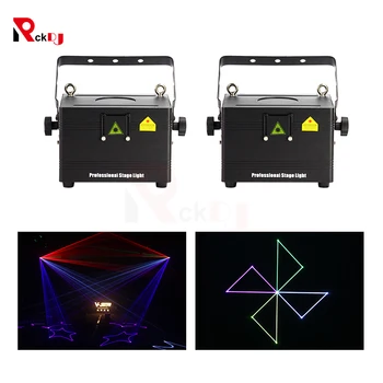 

2pcs 2W RGB Animation Laser Stage Light Programmable Projector Led Dmx Dj Light For Disco Bar Nightclub