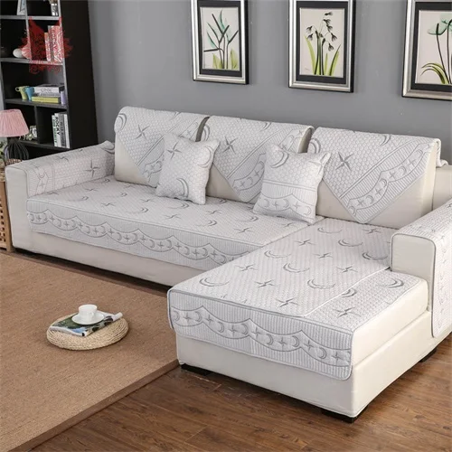 Bespreken pen stam Star Moon Embroidery Quilted Cotton Sectional Sofa Cover Slipcovers  Furniture Couch Covers Protector Capa De Sofa Fundas Sp5669 - Sofa  Cover/slipcover - AliExpress