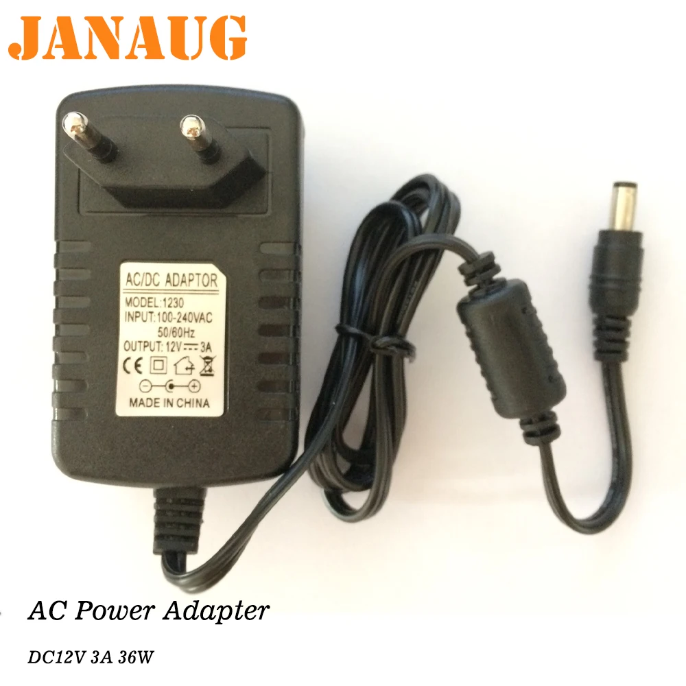 JnDee™ 12V 3A 3 amp DC POWER Supply ADAPTER Transformer ## Great For Powering LED Strip LED TAPE Lights ## 