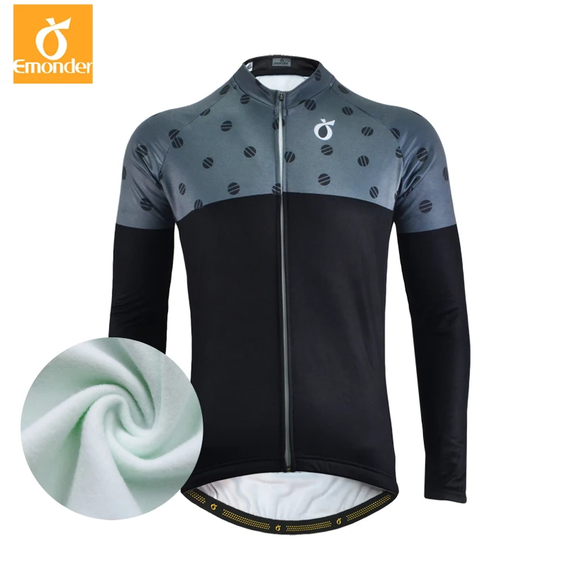

EMONDER Thermal Fleece Cycling Jersey Winter Warm Up Bicycle Clothing Windproof Mountain Soft shell Coat MTB Bike Jackets