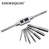 XINGWEIANG 8pcs Thread Metric Machine Hand Screw Thread Plug Taps Set M3 M4 M5 M6 M8 M10 M12with Adjustable Tap Wrench1/16-1/2'' ► Photo 1/6