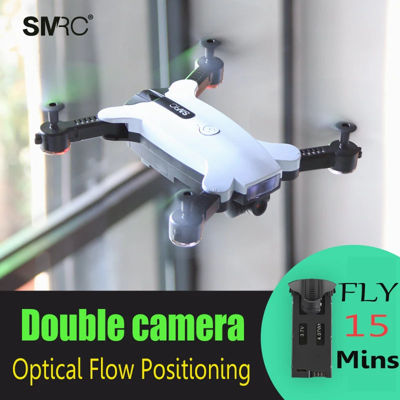 SMRC S6 1100 мАч Дрон с HD 720P wifi Двойная камера 2MP жестом фото оптическое