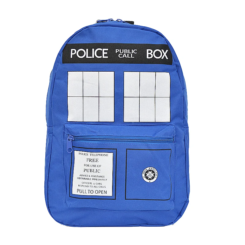 Модный дизайн, доктор д-р, рюкзак ТАРДИС, Подростковый рюкзак, полицейская сумка, мужской рюкзак с двойными лямками