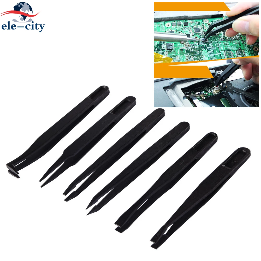 Elekworld 6 In 1 Anti Static Carbon Fibre Tweezers Phone