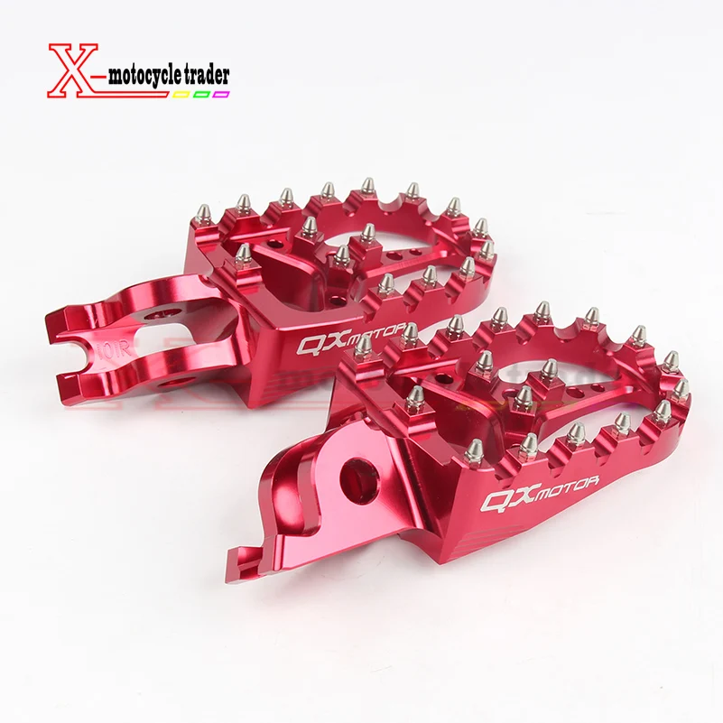 Красные ЧПУ заготовки QX Подножки подножки педали для Honda crf450r crf 450 crf250r crf250x CR125/250