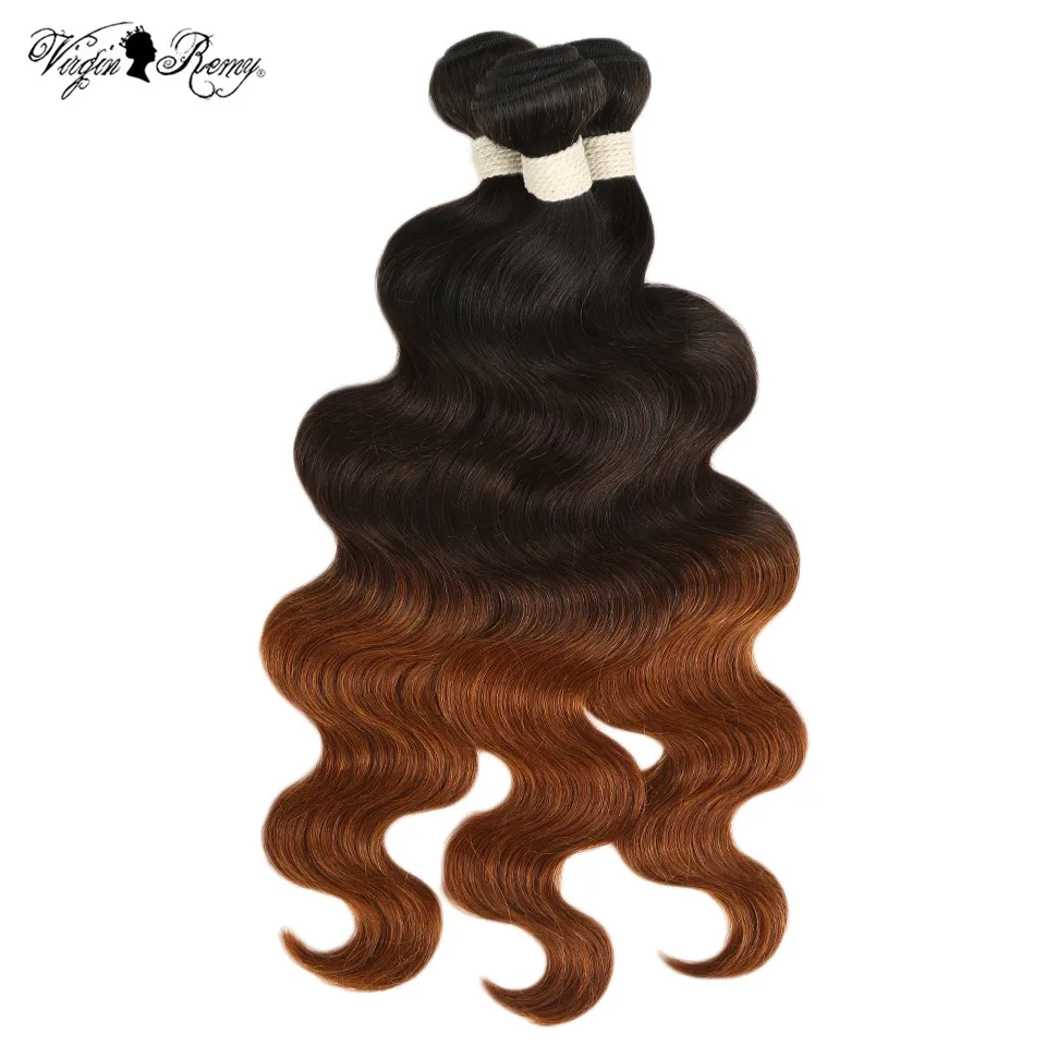 Queen Virgin Remy Hair Brazilian Body Wave Bundles 100% Human Hair Bundles T1B/4/30 Ombre Hair Weave Bundles Can Buy 1 3 4 Pcs