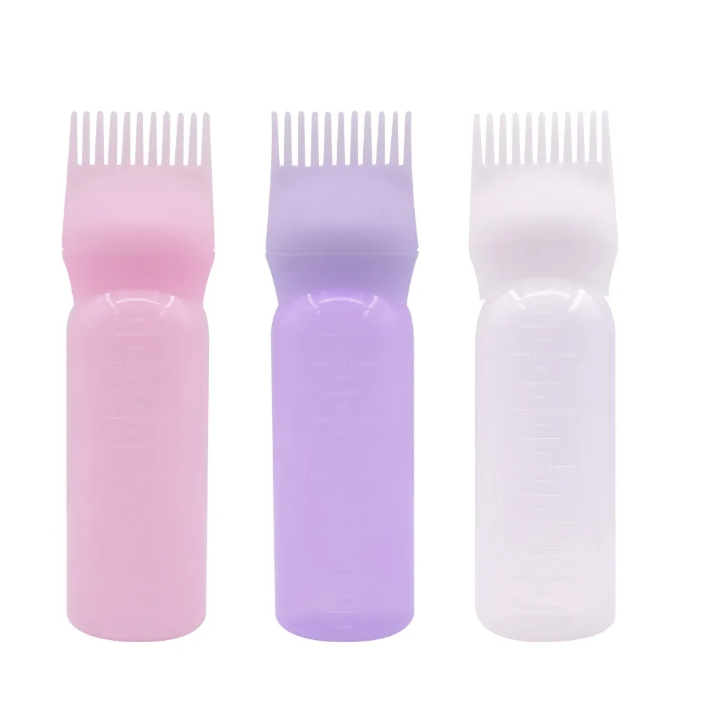 Dolovemk Empty Hair Dyeing Bottle Applicator with Brush Dyeing Tool Salon Accessories+ Ear Caps