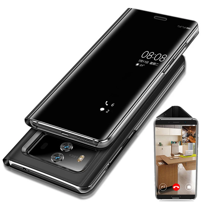 

Smart Flip Stand Mirror Case For Huawei P20 Pro P20 Lite P20 Case For Huawei Mate 10 Lite Mate 10 Pro Honor V10 9 Lite P10 Cover