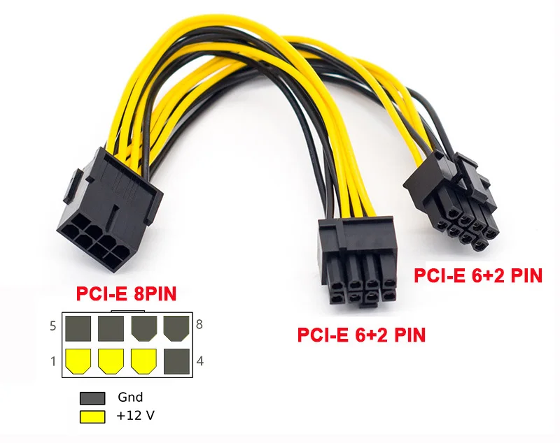 Upstream Normally arrive Rgeek Pci-express Pcie 8 Pin To Dual 8 (6+2) Pin Vga Graphic Video Card Gpu  Adapter Power Supply Splitter Cable 20cm - Pc Hardware Cables & Adapters -  AliExpress