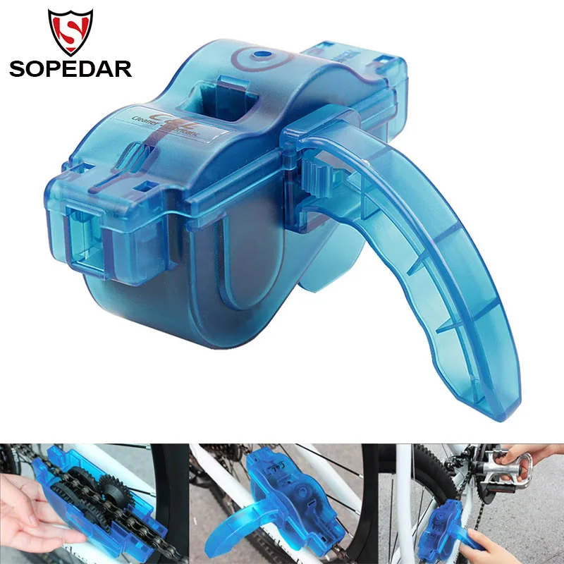 

SOPEDAR Cycling Bike Portable Chain Cleaner Bicycle Clean Machine Brushes Scrubber Wash Tool Mountain MTB Bike Cleaning Kit 120g