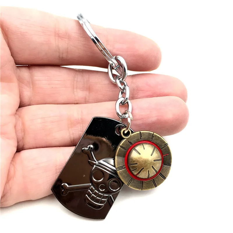 

Anime Series One Piece Keychain Luffy Straw Hat Skull Key Chain Alloy Key Ring Holder For Fans Souvenir Gifts Drop-shipping