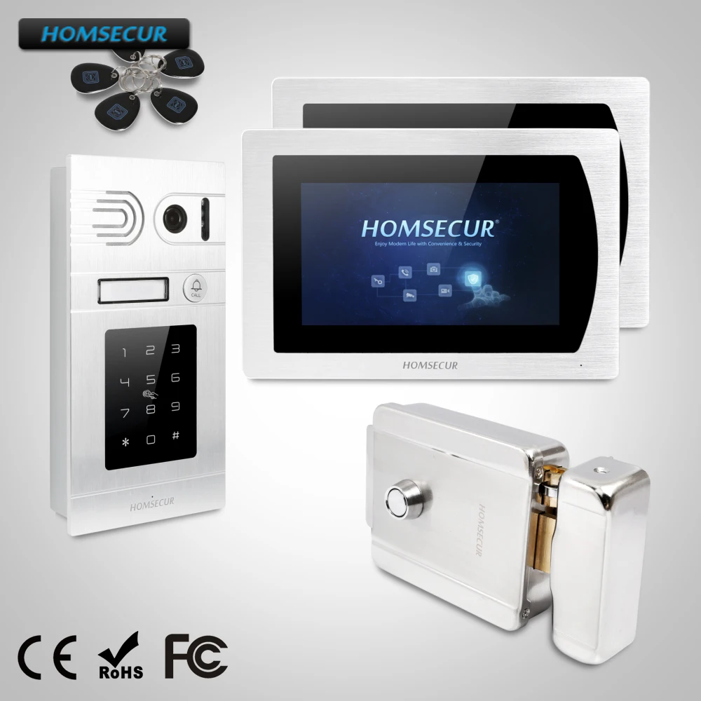 HOMSECUR 7" Video Door Phone Intercom System with Password ...