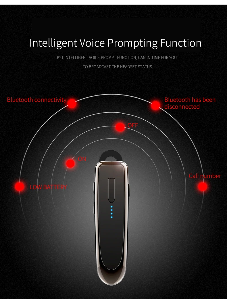 Bluetooth-гарнитура для вождения, долгое время работы в режиме ожидания, наушники-вкладыши для конференций, разговоров, музыки, беспроводные наушники для iPhone 6, 7, huawei, Xiaomi