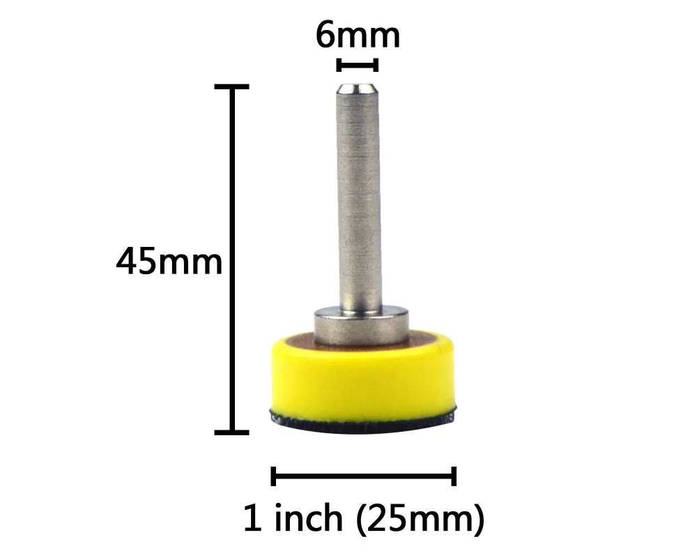 1 дюйм(25 мм) 6 мм монтируемый хвостовик из пенополиуретана крюк и петля обратно шлифовальный коврик аксессуары для электроинструмента для небольшой площади точная полировка