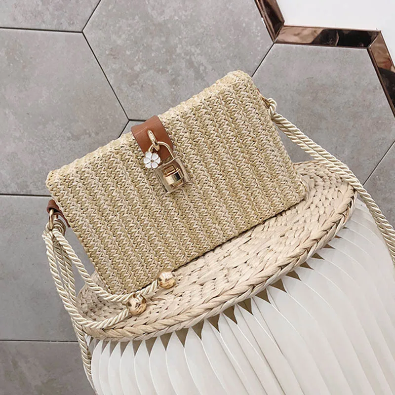 Women Hot Straw Bags Female Summer Beach INS Popular Handbag Lady Casual Rattan Shoulder Bag Travel Woven Mini Crossbody SS3122 (11)