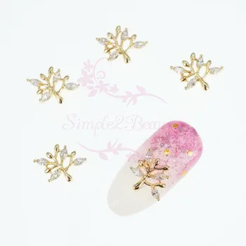 

100pcs/Lot Life Tree Design Charms Clear Zircon Rhinestones Nail Art Manicure Jewelry Crafts DIY Decorations Accessories