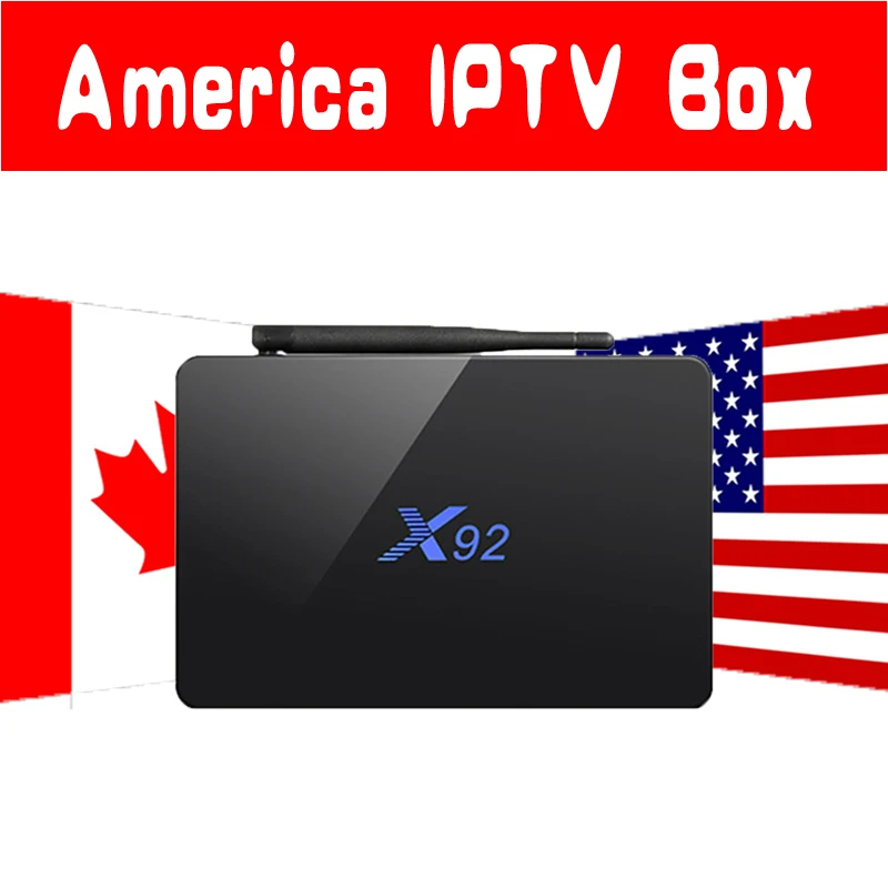 

X92 Android 7.1 TV BOX 2G16G/3G32G USA Canada IPTV Box with 7000 Live 8000 VOD USA Canada English Latin America IPTV Set Top Box