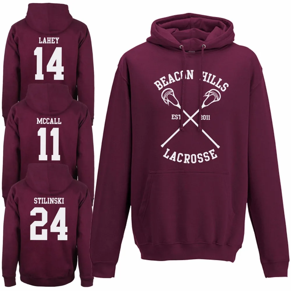 Laukexin Womens Hoodies Beacon Hills Lacrosse Hoodie Teen Wolf STILINSKI MCCALL LAHEY Ladies