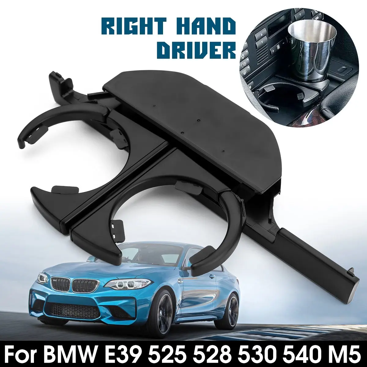 Black Car Front Drinks Holders Console Retractable Drink Cup Holder For