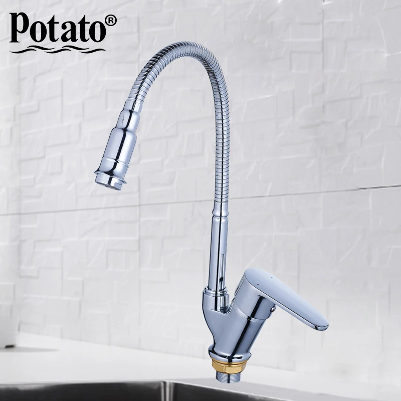 

Potato Kitchen Mixer Cold and Hot flexible Kitchen Tap Single lever Hole Water Tap Kitchen Faucet Torneira Cozinha Solid P5831