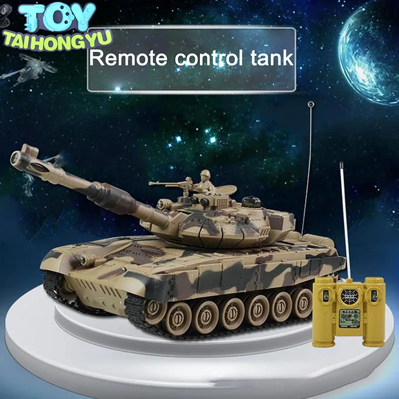 TAIHONGYU RC Tank 1/24 9CH 27Mhz Infrared RC Battle Tiger T90 Tank Cannon Emmagee Remote Control Tank Remote Toys for Boys TAIHONGYU RC Tank 1/24 9CH 27Mhz Infrared RC Battle Tiger T90 Tank Cannon Emmagee Remote Control Tank Remote Toys for Boys