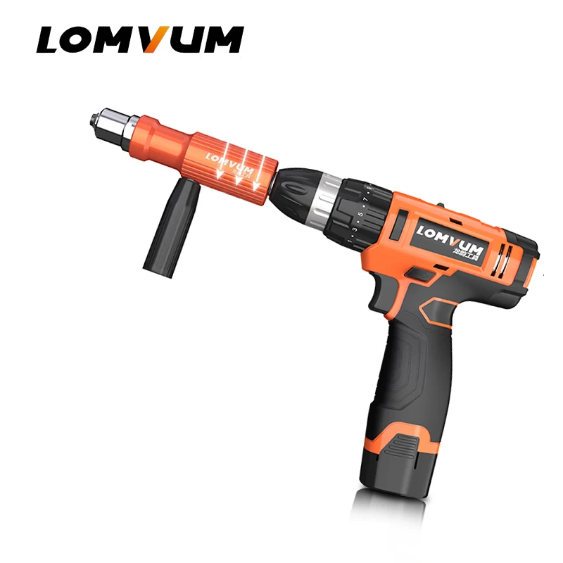 LOMVUM Electric Drill Rivet Nut Gun Screwdriver Cordless Screwdriver