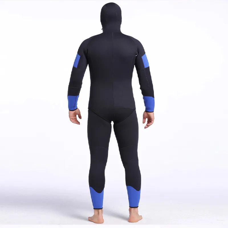 Sbart طويلة الأكمام 5 ملليمتر النيوبرين بذلة الرجال الشتاء الدافئة هود اثنين قطع Spearfishing تصفح الغوص تحت الماء الصيد دعوى