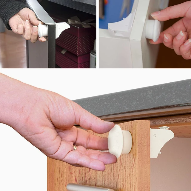 4 8pcs Kids Magnetic Lock Baby Safety Cabinet Children 4 8pcs Kids Magnetic Lock Baby Safety Cabinet Children Protection Drawer Locker Security Cupboard Childproof In Locks Straps From