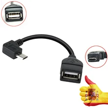 Micro USB выше 90 градусов локоть OTG USB 2,0 A Женский к Micro B Мужской конвертер OTG кабель адаптер высокое качество