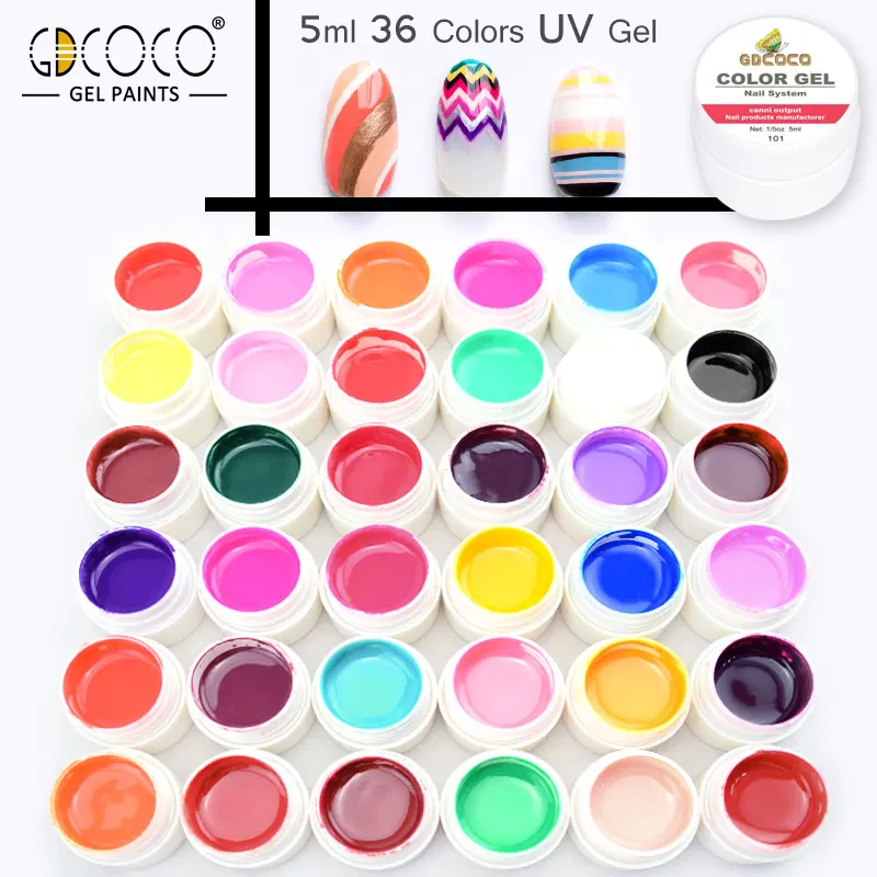 New nails gdcoco Pure color uv gel Paint Nail art Gel Kit 5ml DIY Decoration Gel for Nails manicure nail gel lacquer soak off