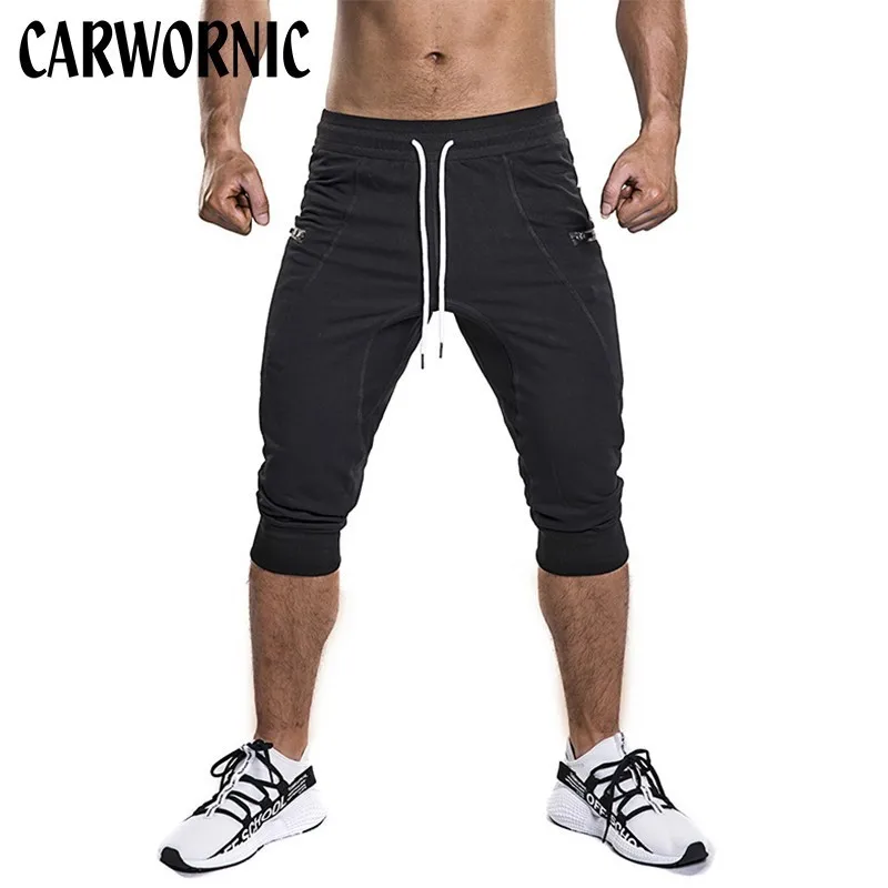 

CARWORNIC 2019 Summer Workout Tight Shorts Men Tight Training Jogging Exercise Short Cotton Gyms Casual Leggings Soft Shorts Men