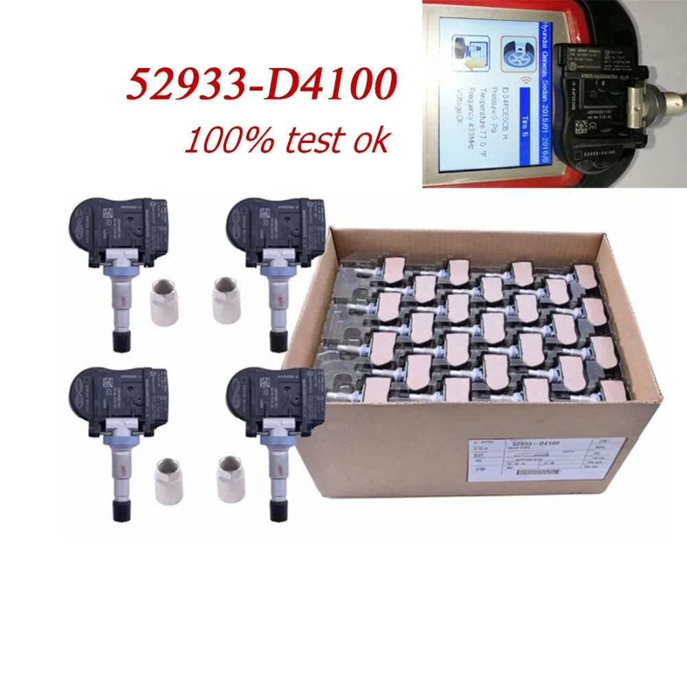 

4 pcs NEW 52933-D4100 Original TPMS Tire Pressure Monitor Sensor 433 MHZ For Hyundai Accent Sonata Kia Optima Niro 52933D4100
