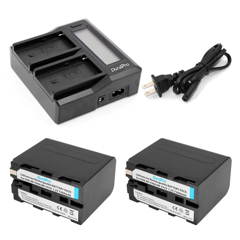 Prix pour Durapro 2 pcs 7200 mah np-f960 np-f970 batterie + lcd rapide double chargeur pour sony np-f570 np-f770 np-f960 f970 Prix pour Durapro 2 pcs 7200 mah np-f960 np-f970 batterie + lcd rapide double chargeur pour sony np-f570 np-f770 np-f960 f970
