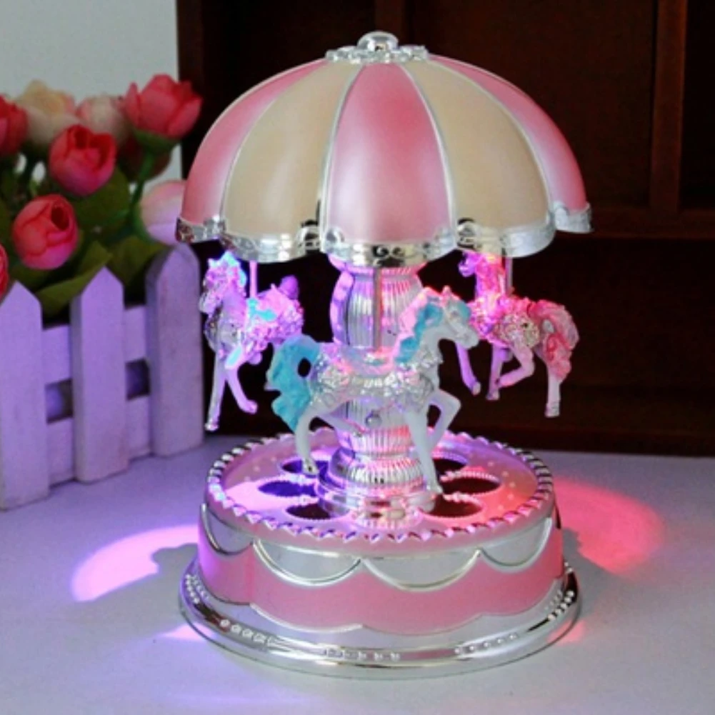 Led光るメリーゴーランドメリーゴーランドオルゴール子供のおもちゃ誕生日クリスマスギフト Music Boxes Aliexpress