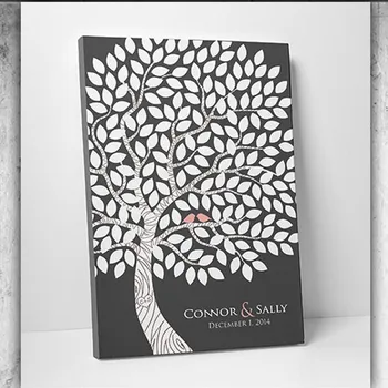 

Personalized Canvas Alternative Guest Book,Tree Wedding Guest Book Sign.Alternative Wedding Guestbook for Wedding Decoration