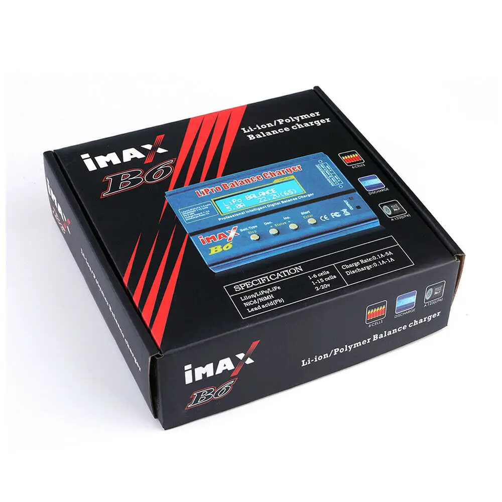 IMAX B6 80W RC Lipo NiMh аккумулятор зарядное устройство/Dis зарядное устройство 1-6 ячеек с ЖК-экраном цифровой и инструкция по эксплуатации