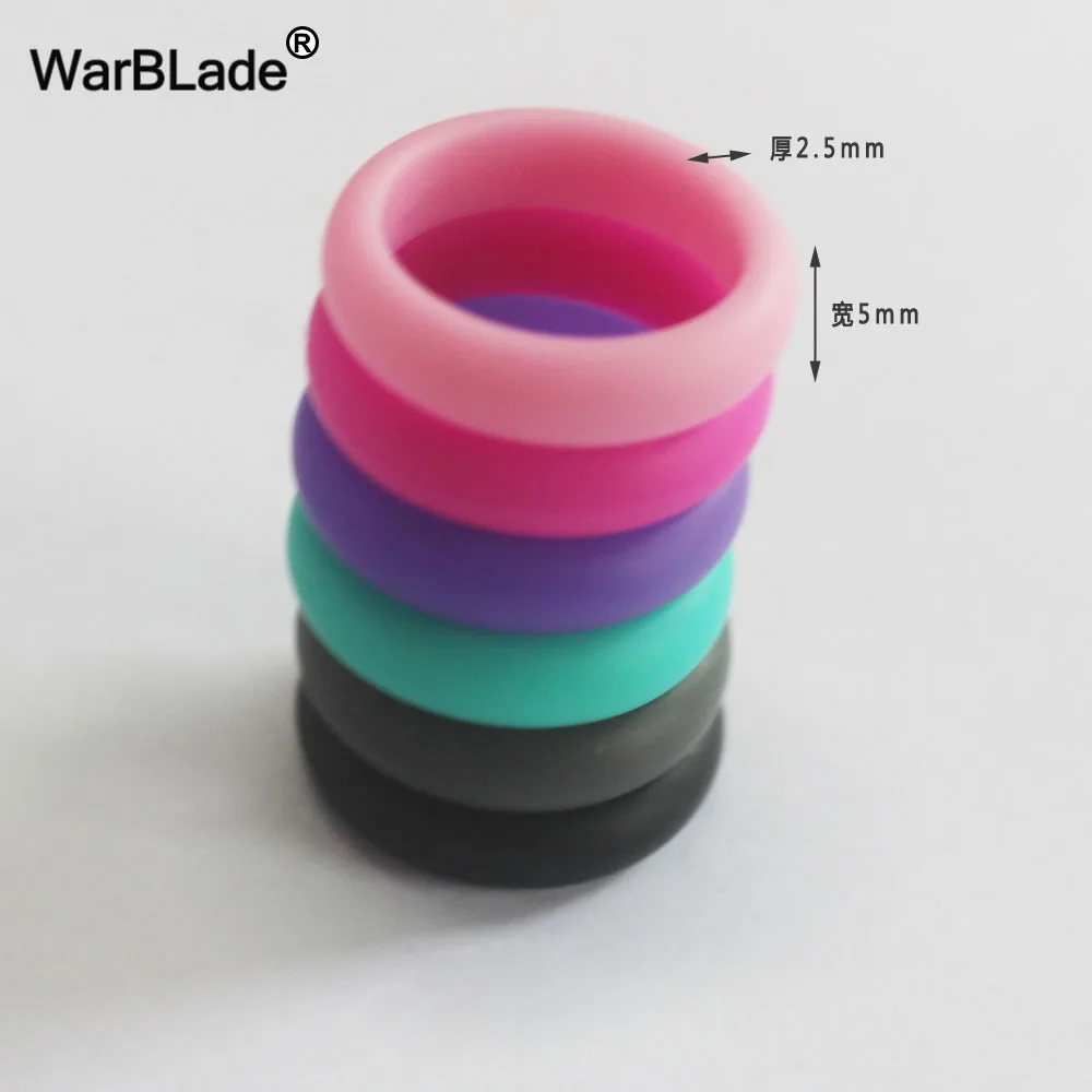 6pcs/set 4-9 Size Hypoallergenic Crossfit Flexible Silicone Finger Ring 5mm Food Grade FDA Silicone Rings For Women Wedding Gift 2