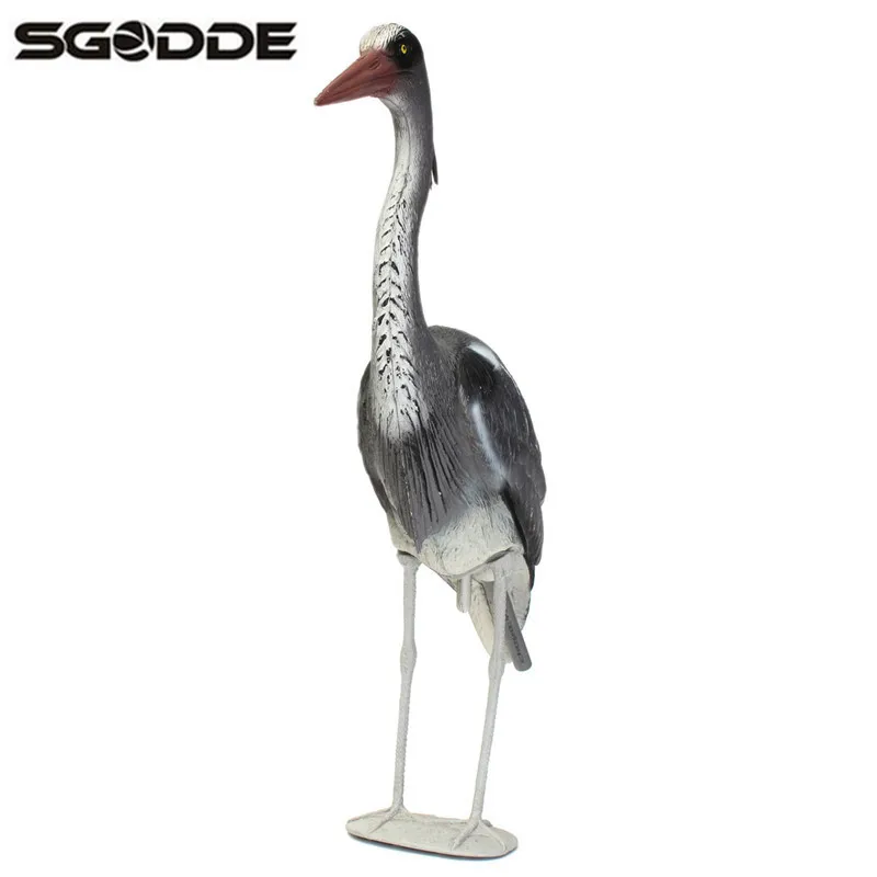 

New Arrival 80x63x18 Large Plastic Resin Hunting Decoy Heron Garden Ornament Bird Scarer Caller Fish Pond Koi Carp Traps Gifts