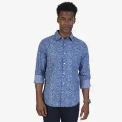 Nautica Camisa manga larga estampada Slim Fit Ropa Hombre Azul