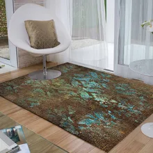 Еще коричневый синий старение цветы ретро цветочный 3d принт Нескользящая микрофибра Гостиная декоративный современный моющийся коврик