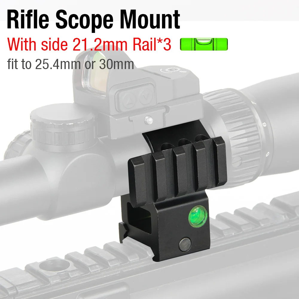PPT 25.4mm 30mm rifle scope Rail mounts with BUBBLE LEVEL Picatinny