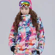 GSOU зимняя женская куртка для катания на лыжах одежда для сноуборда теплая зимняя куртка с капюшоном Верхняя спортивная одежда ветронепроницаемое водонепроницаемое пальто