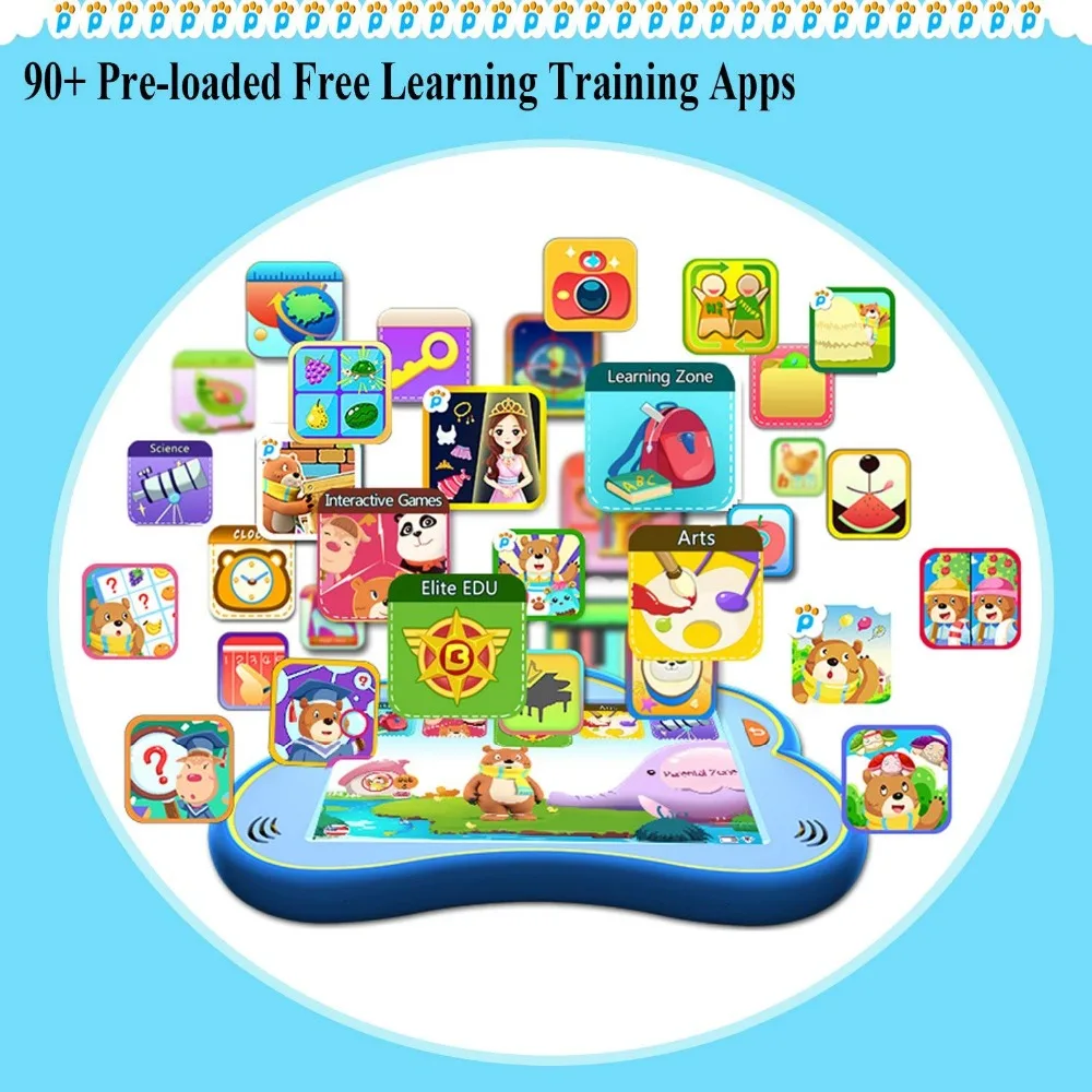 Kids Tablet, B.B.PAW 8 inch Whole Brain Education Tablet with 90+ Preloaded Learning and Training Apps