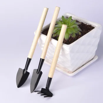 

3Pcs Gardening Tools Set Gardening Shovel Small Rake and Hand Trowel Mini Indoor for Plants
