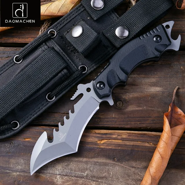 Fixed Blade Tactical Knives with Sheath Tanto Blade Outdoor Survival