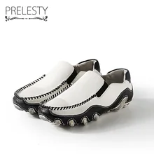 

Prelesty Autumn Winter Handmade Men Flat Shoes Soft Split Leather Male Moccasin Driving Loafers Shoes Casual Sapatos Home