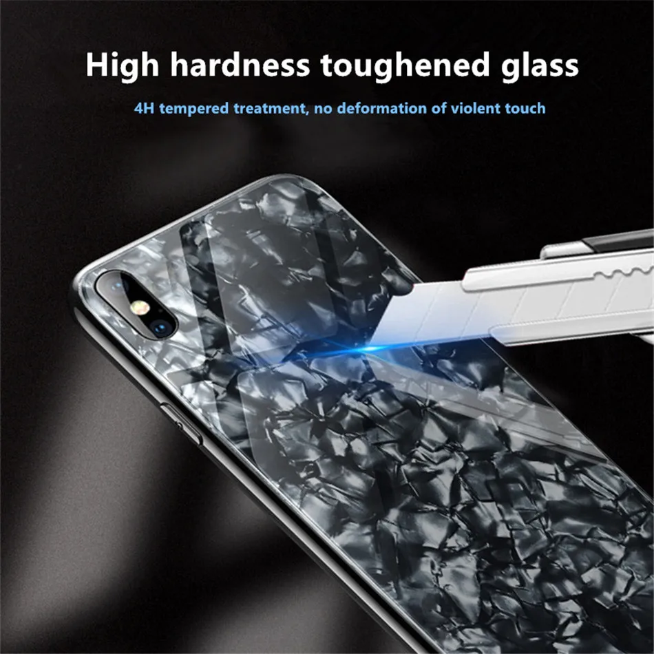 Luxury Tempered Glass Geometric Case For iPhone X 7 8 Plus Soft TPU Frame Art Print Patterned ProtectiveCover For iPhoneX 10 (5)