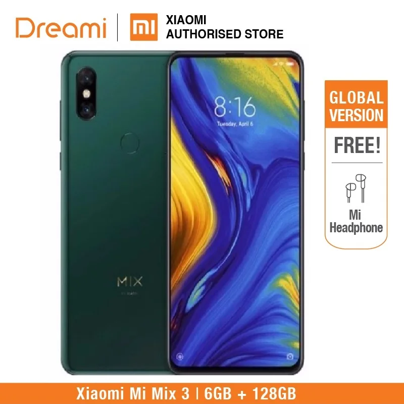 

Global Version Xiaomi Mi Mix 3 128GB ROM 6GB RAM (Brand New & Sealed Box)